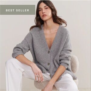 Jenni Kayne Cashmere Cocoon Cardigan in Heather Grey-Still xs Bestseller